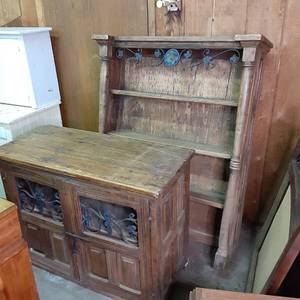Solid Wood Vintage Buffet Hutch bas...