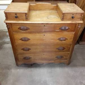 Solid Wood Vintage Buffet with orna...