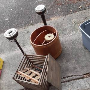 Set of 2 outdoor metal cigarette bu...