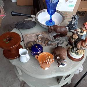 Box of Collectible figurines along ...