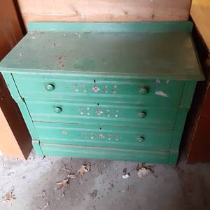 Green painted Solid Wood 3 drawer d...
