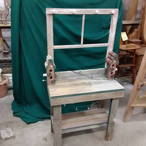 Rustic Entry table with a birdhouse...