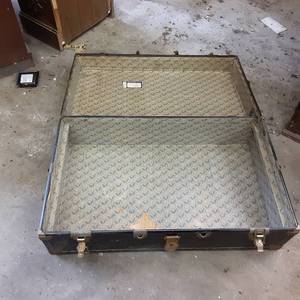 Vintage black Luggage Trunk with br...