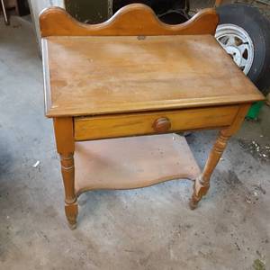 Solid Wood Vintage Entry Table with...