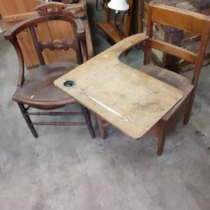 Antique School desk with pull out d...