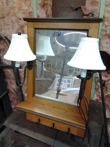 Solid Wood and antique bronze Lamp ...