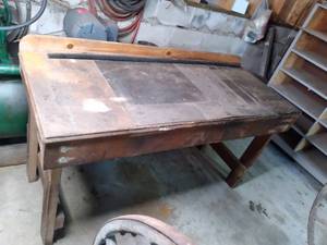 Vintage work bench, partial metal t...