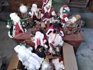 Large box of Holiday decor Bear and...