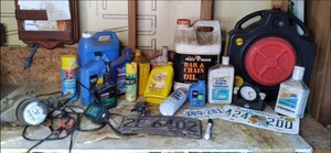 water meter, vintage license plates...