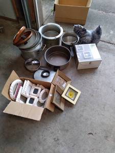 Lot of camping Pots and pans, and p...