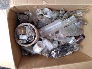 Large Box of Vintage Glass Bottles ...