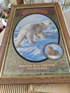 1993 Hamms Beer third in series glass framed art