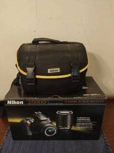 lot 22 image: Nikon D5000 2 Lens D-SLR Camera with Bag