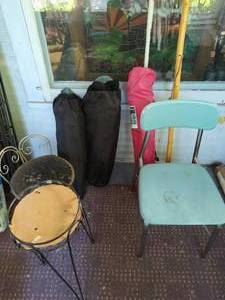 lot 105 image: Folding chairs and more
