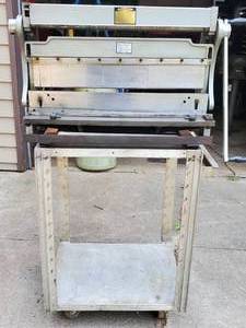 lot 28 image: Central Machinery SKU# T 5907 30 Sheet Metal Break & Shear on a Rolling Stand