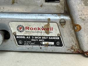 lot 107 image: Rockwell Heavy Duty 3Inch Belt Sander Model A#.