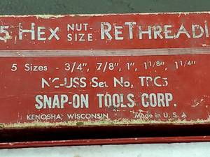 lot 70 image: Snap-On (5) Hex Nut Size Re-Threading Dies