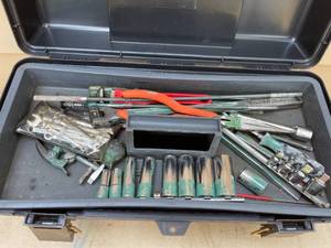lot 287 image: Tool Box with Wrenches & Sockets