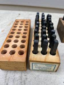 lot 292 image: Steel Leather Stamp Lot in Wooden Cases