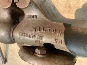 lot 312 image: Vintage Wilton Bench Vise With Original Bolts