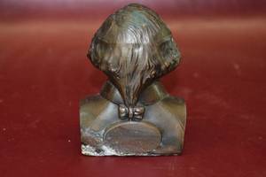lot 15 image: 1950s Bronzed Cast Metal George Washington Promotional Piggy Bank