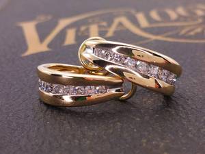 lot 22 image: Stunning 1.0 Carat Channel Set Diamond Hoop Earrings in 14k Gold