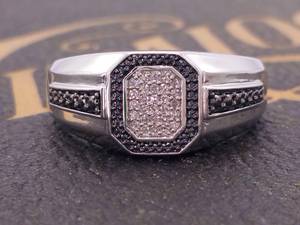 lot 53 image: 12 Carat White Diamond Ring with Black Halo