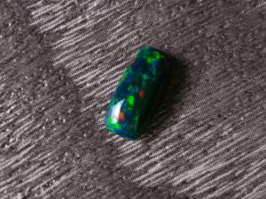 lot 35B image: 1.57 Carat Natural Vivid Black Welo Opal Loose Gemstone