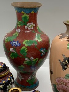 lot 8 image: Grouping of 13 Beautiful Cloisonn Items