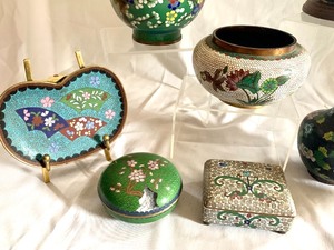 lot 18 image: (9) Pieces of Collectible Cloisonn