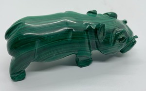 lot 27 image: Carved Hippo Malachite Figurine