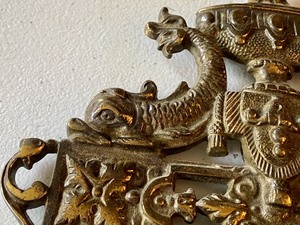 lot 45 image: Pair of Decorative Mirrored Wall Sconces w Fish Design