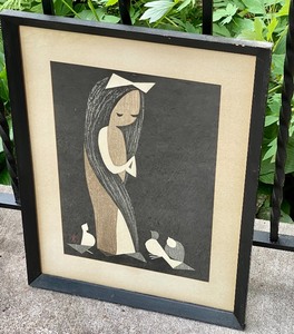lot 123 image: Framed Wood Block Print