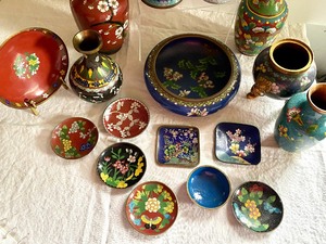 lot 130 image: Variety of EnamelCloisonn Decorative Items