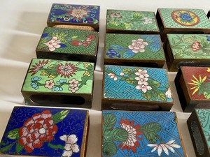lot 98 image: (17) EnamelCloisonn Matchbook Holders