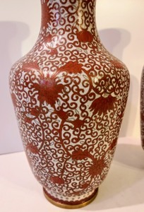 lot 73 image: Pair Of Cloisonn Vases