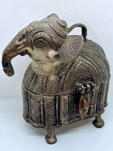 lot 161 image: Whimsical and Wonderful Hinged Metal Elephant Box