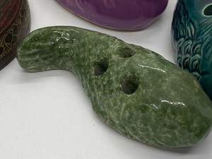 lot 166 image: Four  Figural Floral Frogs