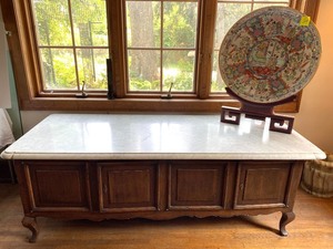 lot 276 image: Impressive Decorative Cabinet wMarble Top