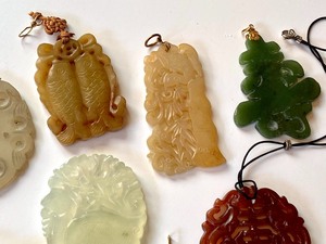 lot 294 image: Oriental Pendants of Various Stones