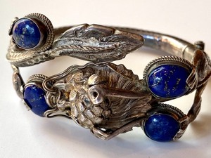 lot 297 image: Silver Dragon Bracelet with Lapis