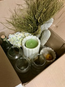 lot 24 image: Artificial Flora & Fauna Bin #3  Candles