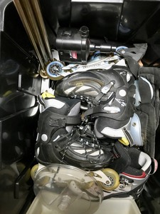 lot 72 image: Rollerblades  Ice Skates Bin