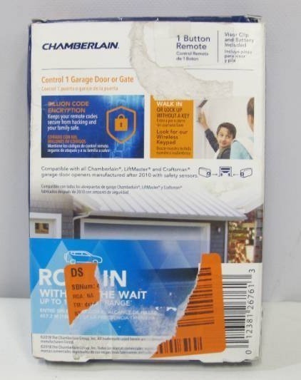 lot 576 image: Chamberlain 1 Button Garage Door Remote Control 950ESTD-P2