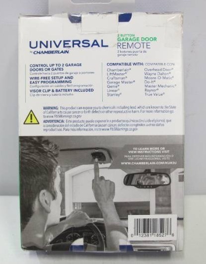 lot 595 image: Chamberlain Universal Clicker Black Garage Door Remote Control