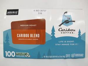 lot 516 image: Caribou Coffee Medium Roast Caribou Blend Coffee - 100 Keurig K-Cup Pods
