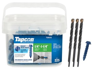 lot 565 image: Tapcon 14 in. x 1-14 in. Hex-Washer-Head Concrete Anchors (225-Pack)