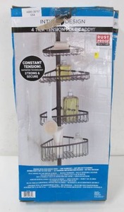 lot 554 image: Inter Design 4 Tier Tension Pole ShowerBath Caddy