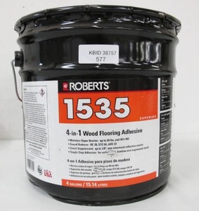 lot 577 image: Roberts 4 Gal. Premium 4-in-1 Wood Flooring Urethane Adhesive