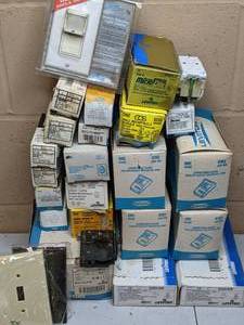 lot 284 image: Assortment of Leviton Electrical Supplies and Hardware